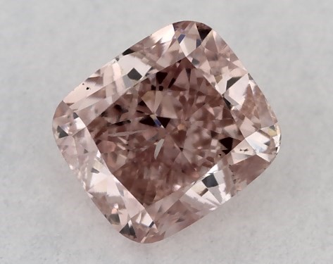 GIA 0.24 Carat Fancy Brownish Orangy Pink-SI2 Cushion Modified Cut Diamond